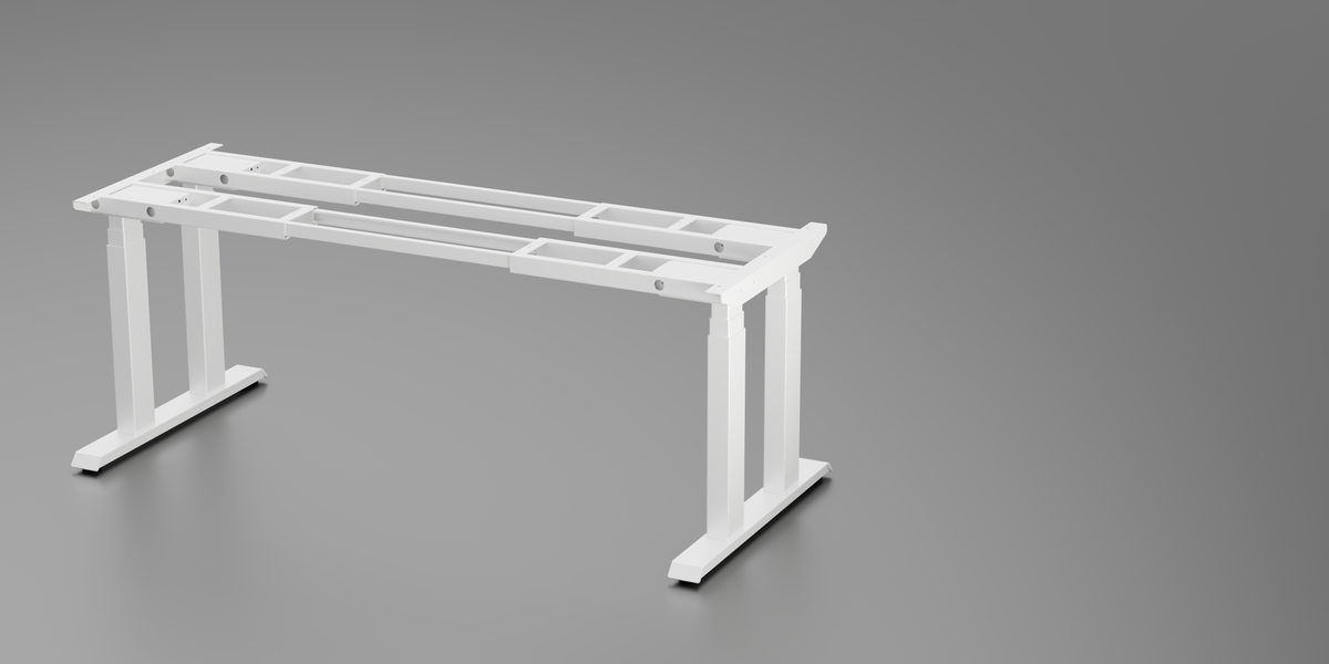 Apex Pro four-leg standing desk frame in white