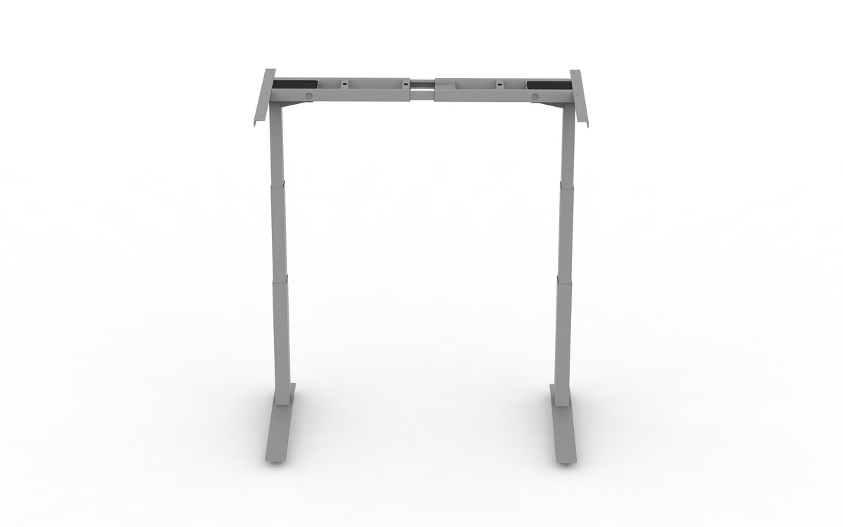Peak Two-Leg standing desk frame in silver