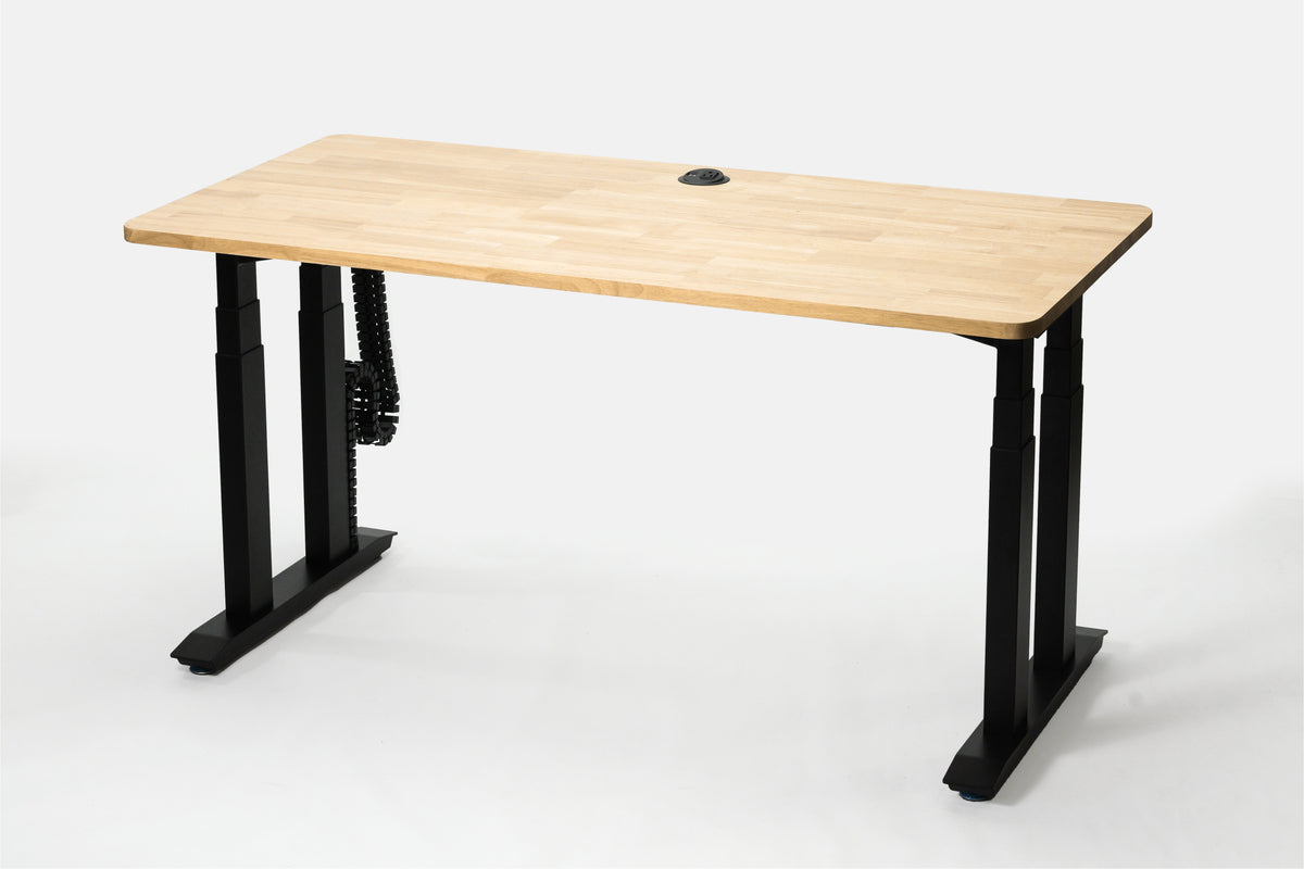 Rework Four-Leg standing desk with reclaimed rubberwood top