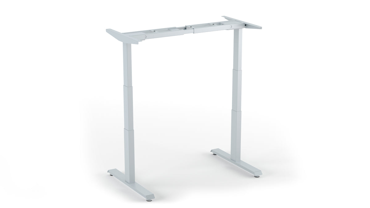 Apex Two-Leg standing desk frame in silver
