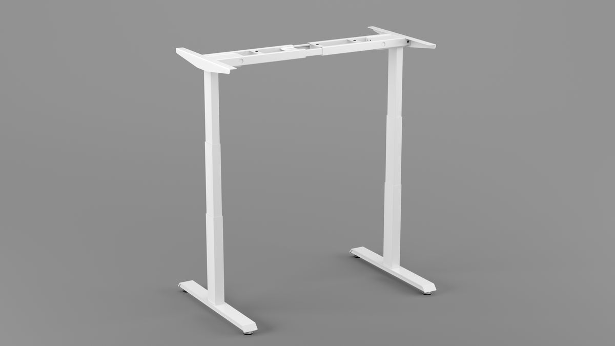 Apex Two-Leg standing desk frame in white