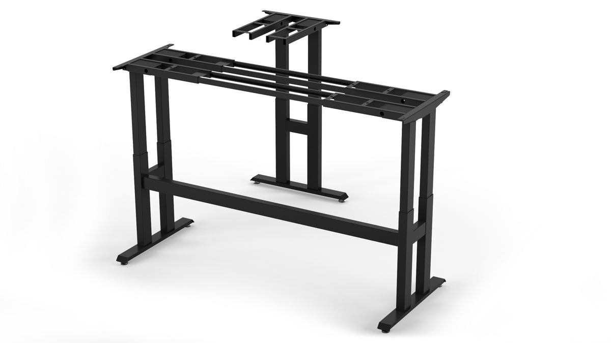 Apex Pro Max six-leg L-shaped standing desk frame in black