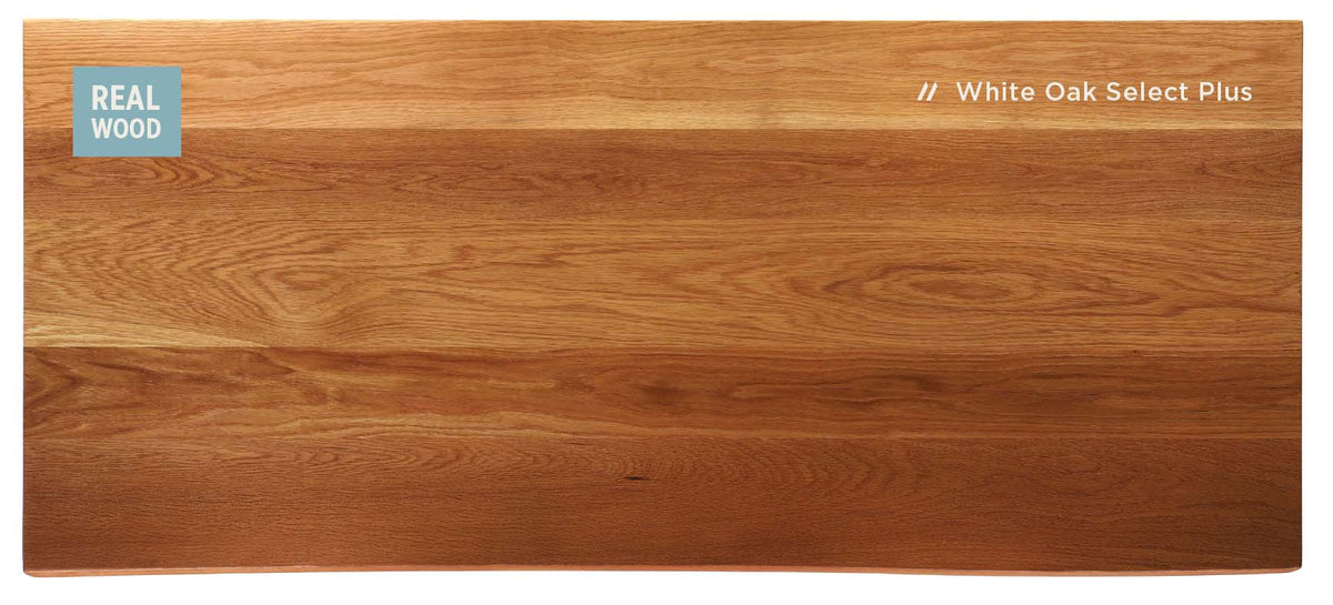 White oak solid wood desktop with faux live edge